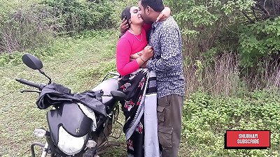 Desi wild Kavita fuck in jungle in rear end style with boyfriend Tatya , hotwife on hubby